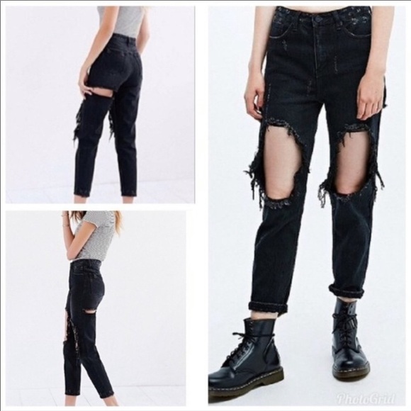 UNIF x UO black high waisted Twerk Jeans - Picture 10 of 10